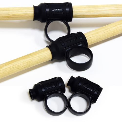 2 Stück 5A 5B 7A Drumsticks Control Clip Finger Drumsticks Hilfe Drumstick Finger Controller Silikon Drumsticks Twirling Controller Auxiliary Drumsticks Fingerring Anti-Rutsch (schwarz)