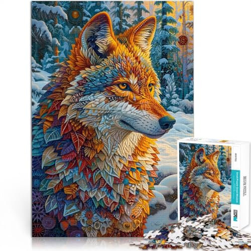 Puzzle mit 1000 Teilen für Erwachsene, Wolf und Schnee, anspruchsvolles Spiel, Spaß für zu Hause, Aktivitäten, Geburtstagsgeschenk, Reisegeschenk, 14,96 x 20,47 Zoll