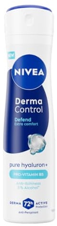 NIVEA Derma Control Defend Extra Comfort Deodorant für Damen, 150 ml, Anti-Transpirant für 72h Schutz, alkoholfreie Formel mit Hyaluronsäure und Pro-Vitamin B5 gegen Reizungen