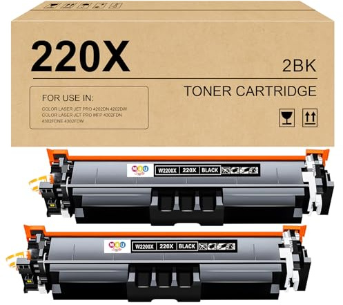 220X Schwarz Toner Kompatibel für HP 220X W2200X 220AMFP 4302dw 4302fdw | für Color Laser jet Pro MFP 4302dw 4302fdw 4202dw 4202dn 4302fdn(2 Pack, Schwarz)