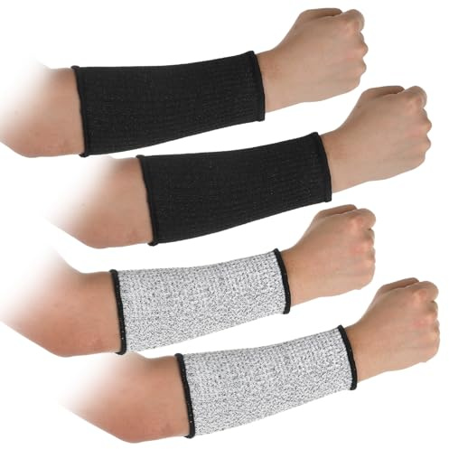 Hpmjz Lot de 2 paires de manchons de protection résistants aux coupures de niveau 5 pour les bras de chien - Manchons de protection pour avant-bras - Pour le travail, le jardinage, la cuisine et la