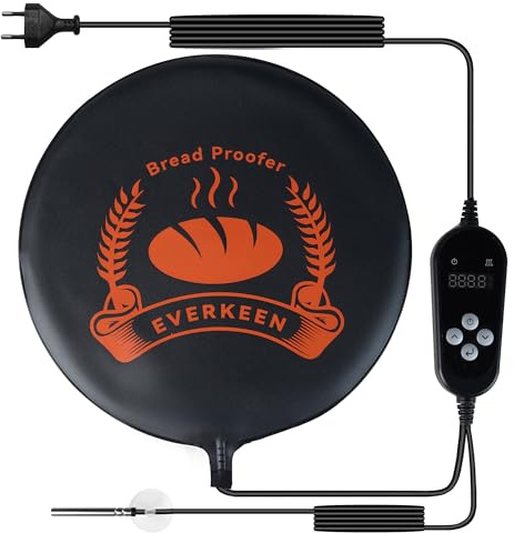 Everkeen Brot Heizmatte Sauerteig Starter Wärmer Sauerteig Heizmatte mit Thermostat Einstellbare Temperatur (5°C-50°C) Brot Proofing Mat Teig Gärheizmatte für Zuhause Backen