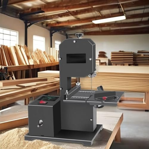 Sega a Nastro Da Banco Portatile Da 800 W, Altezza Di Taglio 70 Mm, Profondità Di Taglio 90 Mm, Tavolo In Metallo Inclinabile (0-45°), Include Lama Da 3,2 Mm, Per Casa, Studio, Fai Da Te, Officina