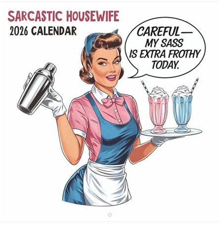 Pin-Up-Girl-Kalender 2026, Mit Sarkastischem Und Lustigem Design, 28x28cm, Sarkastischer Hausfrauenkalender, Monatlicher Wandplaner 2026, Für Zuhause, Schlafzimmer, Frauen, Männer