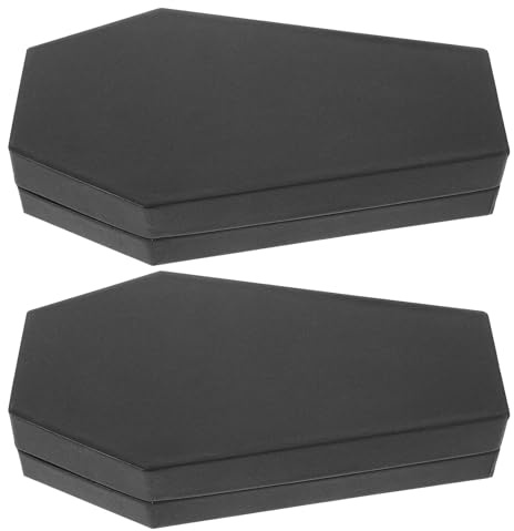 HOODANCOS 2 Stück 2 Stück-Pack Sargboxen aus Robustem Papier mit Deckel Schwarze Sargförmige Geschenkboxen für Halloween Süßigkeiten Party Deko und Multifunktionale Aufbewahrung
