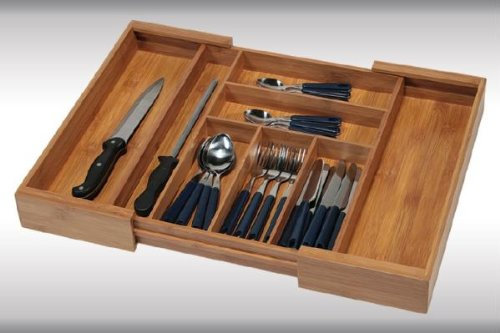 Kesper Variabler Besteckkasten, Bambus, Caddy, Küchenutensilienhalter, Silberwarenkasten, Maße: 430 x 60 x 60 mm