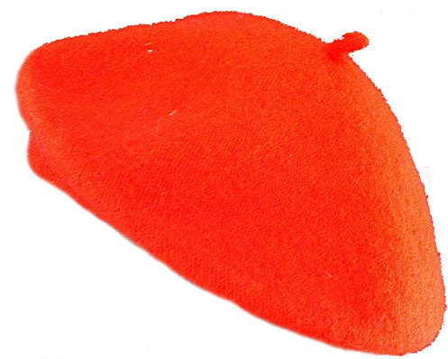 LadyMYP©Baskenmütze, Baske, Filzbaske, Alpenmütze, Franzosenmütze, Schafwolle (rot-orange)