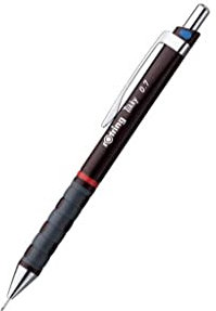Rotring 3 Stück Grip Tikky Druckbleistifte, 0,7 mm, Weinrot