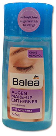Balea Augen Make-Up Entferner flüssig mit Aloe Vera, ölfrei (100ml Flasche)