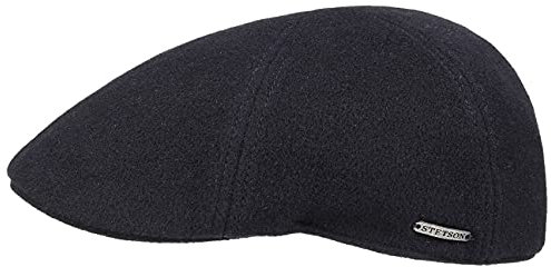 Stetson Texas Wool Gatsby Cap Herren Mit Kaschmirwolle 100% Baumwollfutter Hoher Wollanteil Edler Markenpin Doppellagiges Futterband Schirmmütze Herbst Winter blau XXL (62-63 cm)