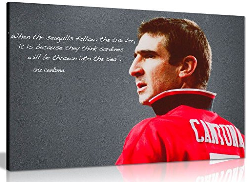 Eric Cantona Manchester United Sardines Quote Canvas Wall Art Picture Print (24x16in)