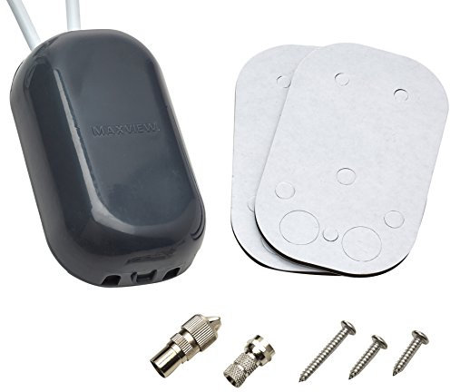 Maxview B2008/A Twin Weatherproof Outdoor Socket with F And Coaxial Connections - Anthracite