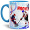 Tassendruck Eishockey-Tasse Wintersport - Farbtasse Innen und Henkel Blau/Kaffeetasse/Mug/Cup - Qualität Made in Germany