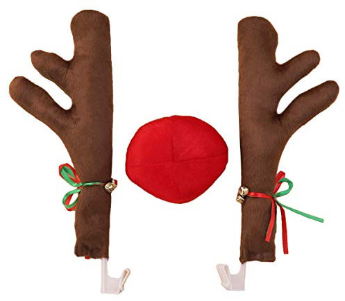 Rentier Auto Kostüm mit Geweih Nase Weihnachten Auto Deko ()