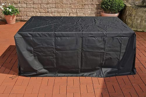 CLP Schutzhülle für Gartenmöbel I Abdeckhaube Polyrattan Gartengarnitur oder Auflagenbox/Abdeckplane Outdoor 230x180x67 cm, Schwarz