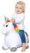 John 55680718 59042 Hop Hüpftier Einhorn mit Plüschüberzug, weiß, Plüsch