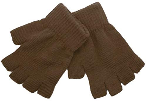 LKXHarleya Wolle Fingerlose Strickhandschuhe, Handgelenk Halbe Strickhandschuhe, Winter Warme Handschuhe FäUstlinge, Unisex, Braun