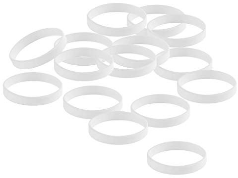 IPOTCH 15 pcs Unisex Armband aus Silikon, Gummiarmband, Wasserfest Silikonarmband für Sport, Wristband Herren - Weiß