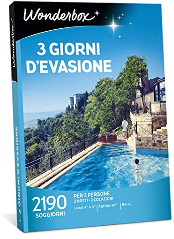 Wonderbox- Cofanetto Regalo per Coppia- 3 Giorni D'evasione - Valido per 3 Anni E 3 Mesi