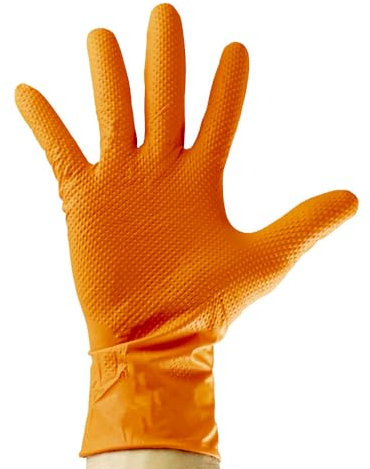Guantes Naranjas Desechables DE NITRILO T:XL 7,0MIL (90 UDS.) - 53553