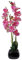 Leaf 65cm Artificial Orchid Ceramic Planter, Mixed Materials, Light Pink Black, 70cm