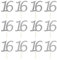 LissieLou Number 16 Cupcake Toppers Pack of 12 in Pretty Glitter Card, Made in the UK - Silver