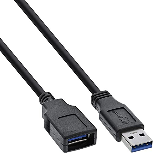 InLine USB 3.2 Gen.1 Verlängerungskabel, Typ A Stecker auf Typ A Buchse, 5 Gb/s, schwarz, 5m, 35665