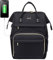 LOVEVOOK Rucksack Damen, Wasserdicht Laptoprucksack Groß 17 Zoll Backpack Schulrucksack Mädchen Teenager Schultasche mit USB Ladeanschluss, Schwarz Rucksäcke Daypacks für Arbeit Uni Business Büro