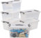 Gitany 6L Plastic Clear Storage Boxes, Lidded Storage Boxes with Lids Set of 6