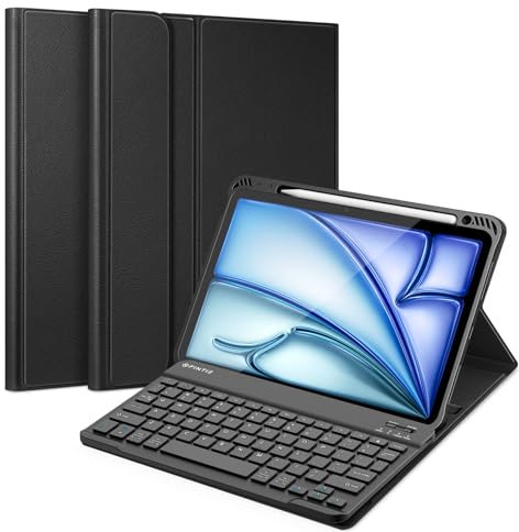 Fintie Tastatur Hülle für Air 10,9 Zoll (4. Generation, 2020 Modell)， QWERTY US Layout, Schwarz