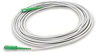 PRENDELUZ Cable de fibra óptica monomodo simplex 9/125 SC/APC a SC/APC de 15 m OS2 blanco, ideal para conexiones de alta velocidad y larga distancia.