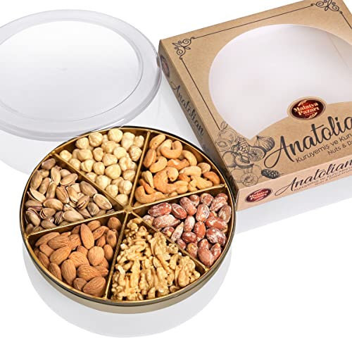 Palanci | Gesunde Snacks | Premium Nussmischung | Pistazien, Erdnüsse, Walnüsse, geröstete Cashewkerne, Mandeln ganz geröstet, Haselnüsse | Vegan | Nüsse Großpackung, Nüsse Mix (360 gr)