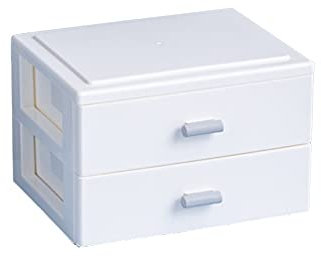 Verve Jelly Storage Cabinet Plastic Desktop Storage Drawers Desk Drawer Box Stackable Drawer Unit Drawer Storage Shelf 2-Tier Drawer Organizer for Office Bedroom Stacking Drawer, White, 4.3*5.3*6.7in