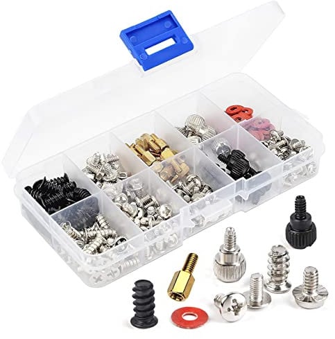 228 piezas kits de tornillos computadora de PC para placa base, PC Screw Standoff Set Kit,para unidad óptica, chasis de ventilador, disco duro, en un estuche de almacenamiento