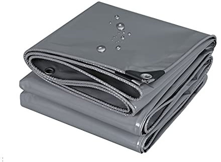 WMEIE Lonas Impermeables Exterior, Cubierta de Lona Impermeable Resistente, para Muebles de jardín, Barbacoa, Piscina pequeña, trampolín,Gris,2x3m