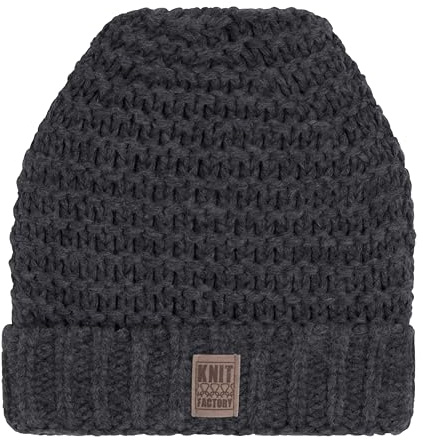 KNIT FACTORY - Alex Mütze - One Size | Strickmütze für Damen und Herren - Beanie - Mütze für den Winter - Wintermütze - Wollmütze - Grobstrickmütze