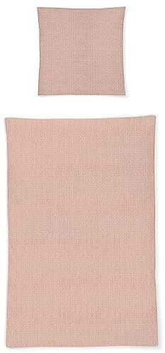 Irisette Soft-Seersucker Bettwäsche Set Shadow 8361 orange 155 x 220 cm + 1 Kissenbezug 80x80 cm