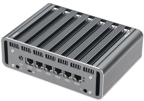 VNOPN Micro Firewall Appliance 6 LAN Intel Core i3 6006U 8GB DDR4 128GB SSD, 6 Intel i211 NIC Gigabit Ports Industrial Fanless Mini PC, Network Soft Router Mini Computer, Support AES NI/Wi-Fi