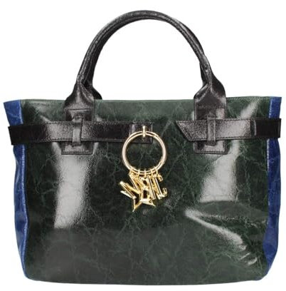 MBRC Maximale Armbänder Damen Handtasche Leder Lettering Q162, Mehrgrün