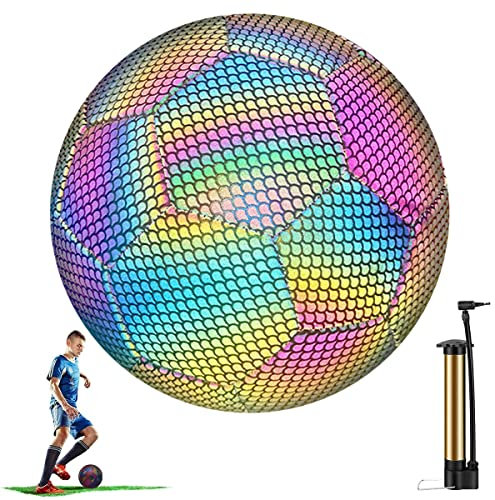 Fußball Kinder Leuchtender Fussball Größe 5 Bright Fussball Leuchtfussball Für Nacht Spiele Und Training, Glow in the Dark Von Licht Reflektieren, Standard Blinkende Fußball Für Kinder Erwachsene