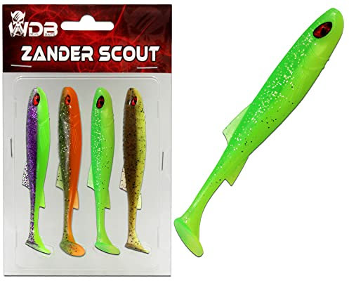 Wild Devil Baits Zander Scout Gummifisch Shad Zanderköder (Trübes Wasser, 12,5cm)