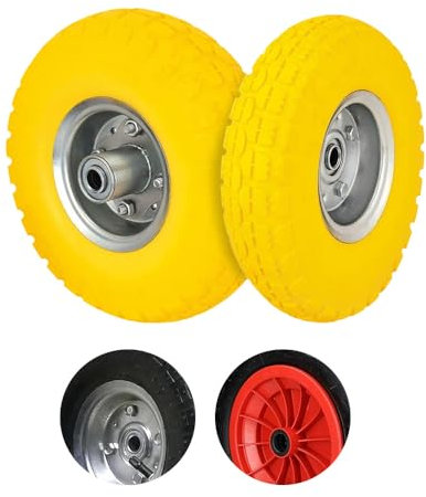 10 & 14 Pneumatic Sack Truck Trolley Wheel Barrow TYRE Tyres Wheels Anti-Slip Grip Black Yellow RED | Emergency Replacement TYRE | Strong Durable Long Lasting (Yellow TYRE X 1)