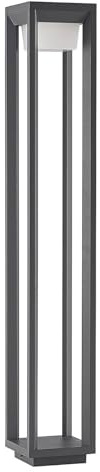 PRIOS LED Außenleuchte Gamion (spritzwassergeschützt (Modern) in Alu aus Aluminium (1 flammig,) - Wegeleuchte Pollerleuchte Wegelampe Sockelleuchte