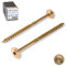 STRÜBER Vis à bois de charpente à tête plate à empreinte TX pour constructions en bois (6x180 mm / 100 pièces / TX30) - Vis de construction de toit - Vis à chevrons jaunes - Bit Torx inclus