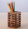 IBLAY Handmade Wooden Pen Stand Desk Pen Holder Solid Wood Desk Pen Organizer, Wooden Pencil Holder, Fountain Pen Holder, 4x3x3 Inches
