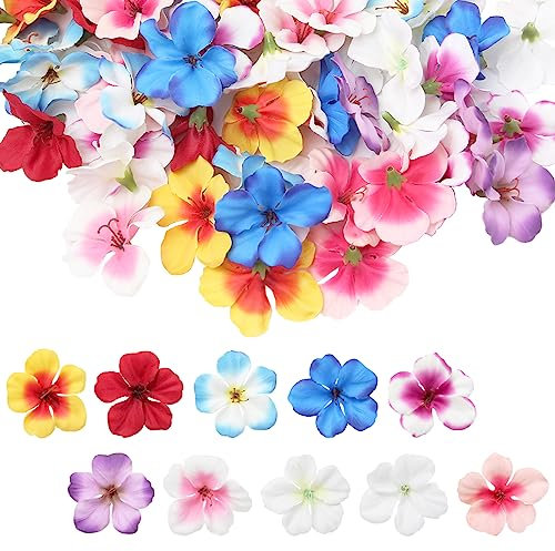 Sixfolo 80 Stück Künstliche Blumen Mini Künstliche Blütenköpfe 6cm Künstlich Orchideen Blütenköpfe Bunt Simulation Seide Blumenköpfe Deko für Basteln Hochzeit DIY Heimdekoration