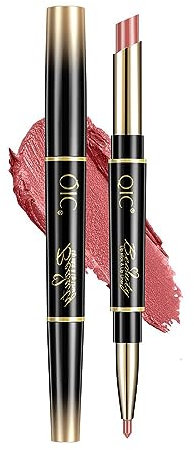 2 in 1 Lippenstift mit doppelseitigem Ende, matt, wasserfest, nicht verblasst, nicht klebrig, Lippenstift (14#)