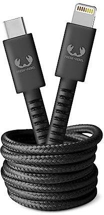 Fresh 'n Rebel 00214996 USB-C - Lightning Ladekabel 'Fabriq' 2 Meter Storm Grey