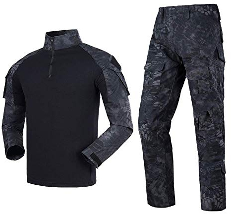 YUSHOW Airsoft Tarnanzug Herren Militär Combat Shirt Taktische Hose Jagd | Tarnanzug-Set 2-teilig: Paintball, Softair, Jagdbekleidung, taktische Ausrüstung, Bundeswehr-Stil, atmungsaktiv 220 g/m²