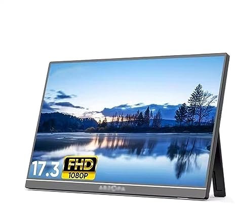 Moniteur portatif Moniteur grand écran de 17,3 pouces, résolution 1920x1080, écran secondaire IPS 60HZ, extension for ordinateur portable, écran externe for hôte de jeu pour la maison, le bureau